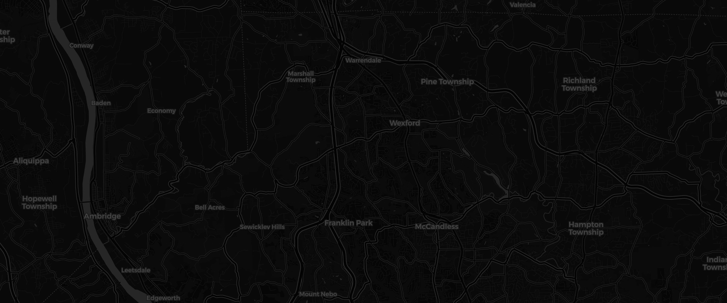 Map showing Franklin Park, PA and the Wexford Detail shop on Route 19