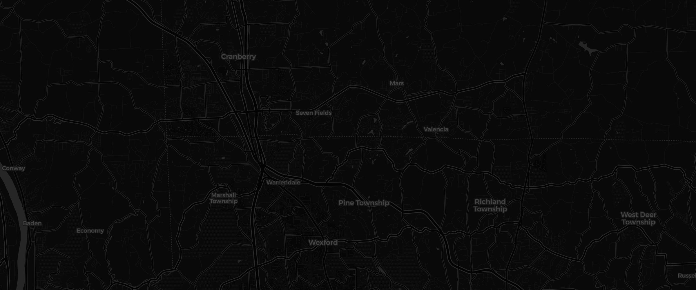 Map showing Mars, PA and the Wexford Detail shop on Route 19