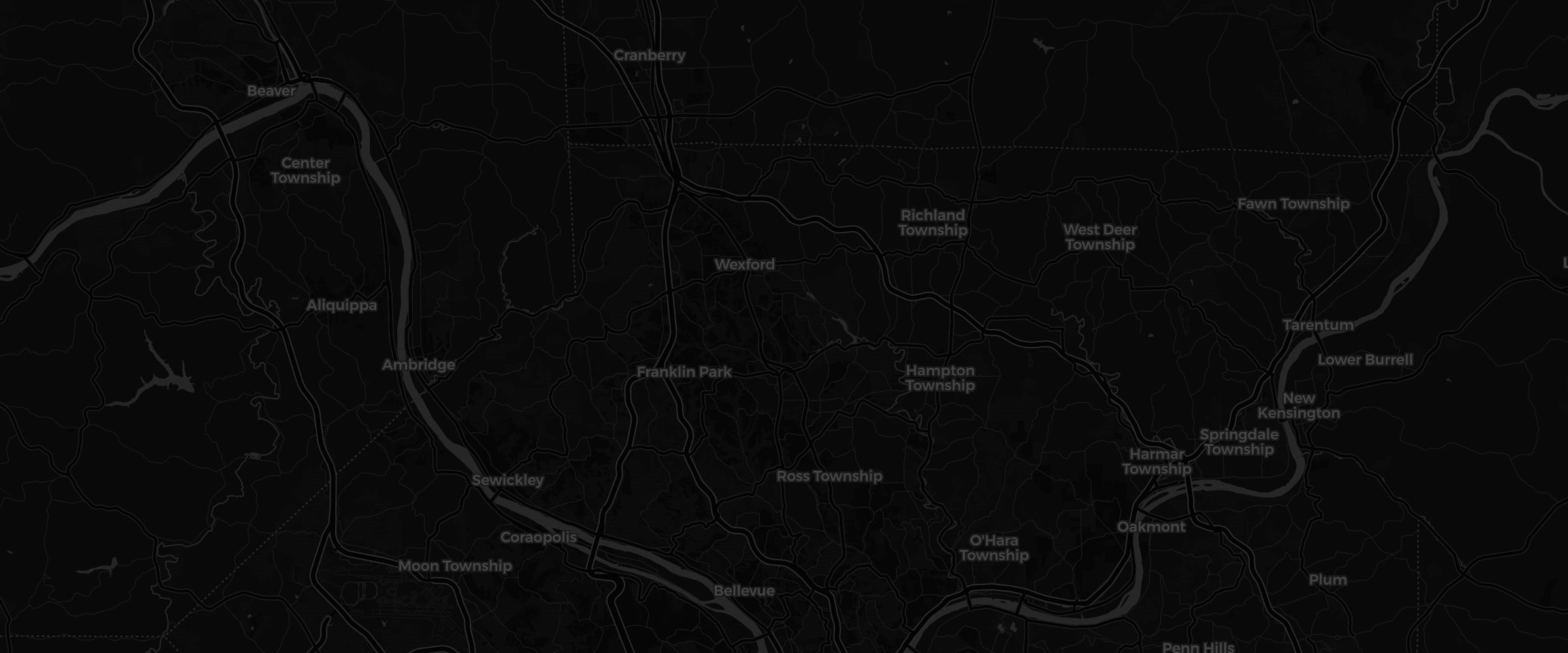 Map showing the North Hills of Pittsburgh and the Wexford Detail shop on Route 19