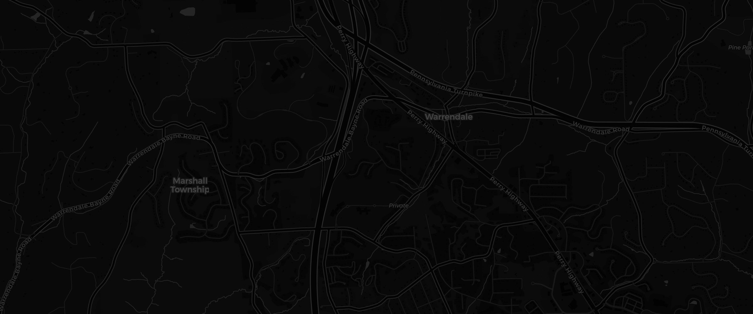 Map showing Warrendale, PA and the Wexford Detail shop on Route 19